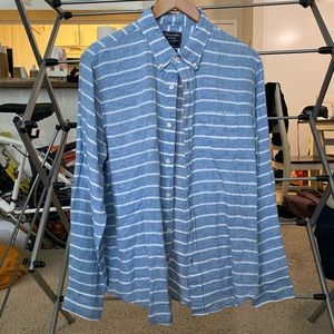 Light Blue Striped Abercrombie & Fitch Shirt